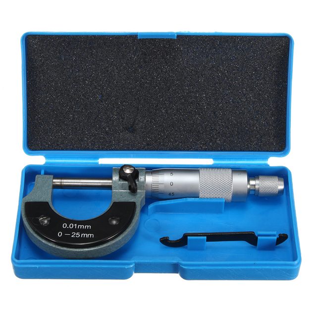 Micrómetro Digital 0-25 Mm - Precisión ±0.02 Mm, Pantalla LCD, Ideal Para Mediciones De Profundidad En Metal Y Fibra