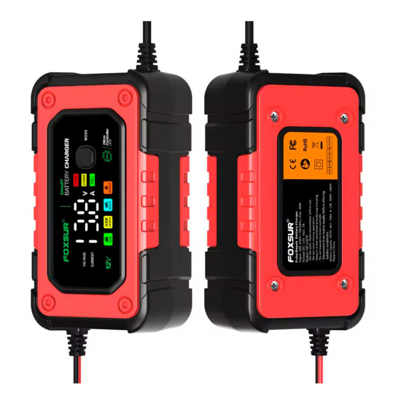 Cargador de baterías FOXSUR 12v 7A Smart 2 Cargador de baterias foxsur 12v 7a smart rojo 2